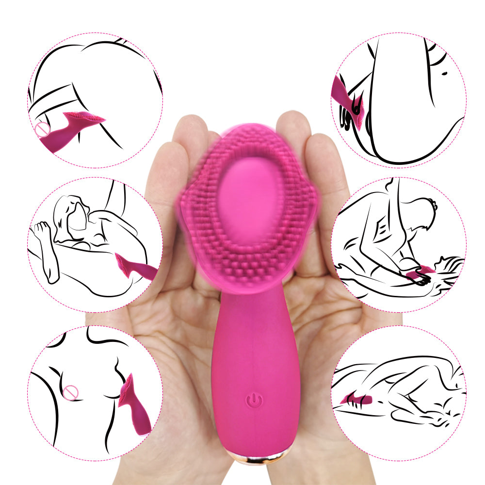 Silicone Head Massager Multi-function Electric Waterproof Cleansing Nipple Sucking Clitoral Vibrator body Massage Brush